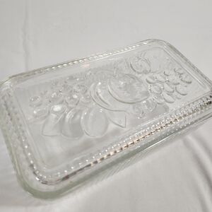 Federal Glass Covered Fruit Lidded Clear Dish 9x5